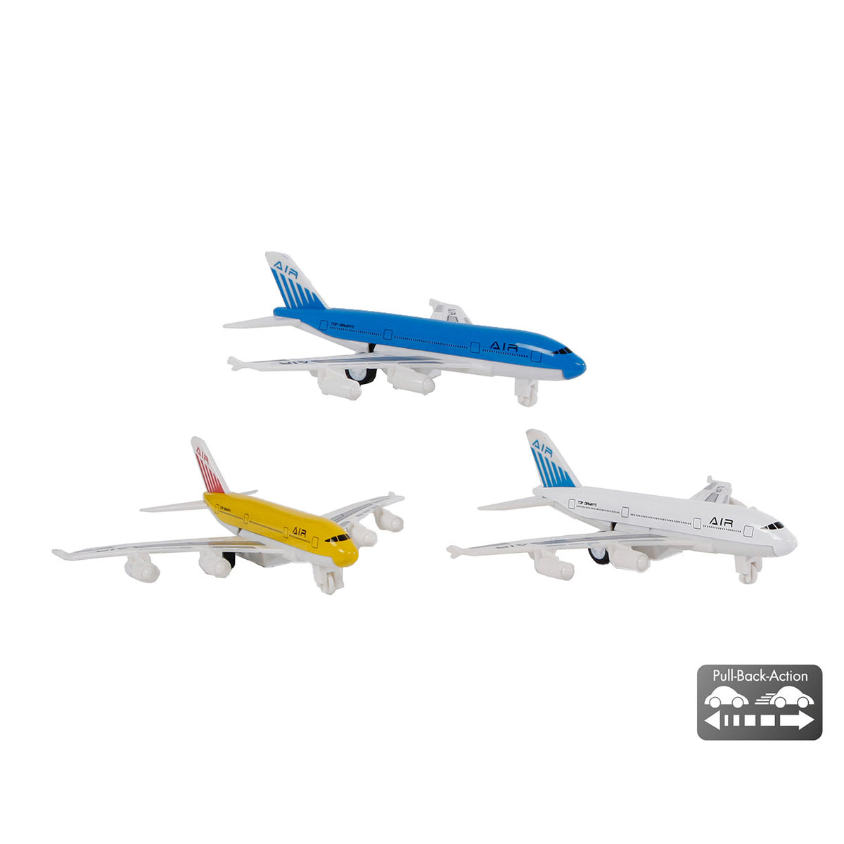 2-play die-cast pull back airplane, 14cm