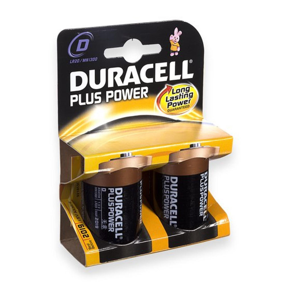 Duracell plus batterijen, d, r20 1,5v kaart a 2 stuks