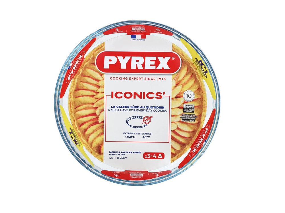 Pyrex bake enjoy vlaaivorm glas 1,1l 25x25 cm 3-4 personen