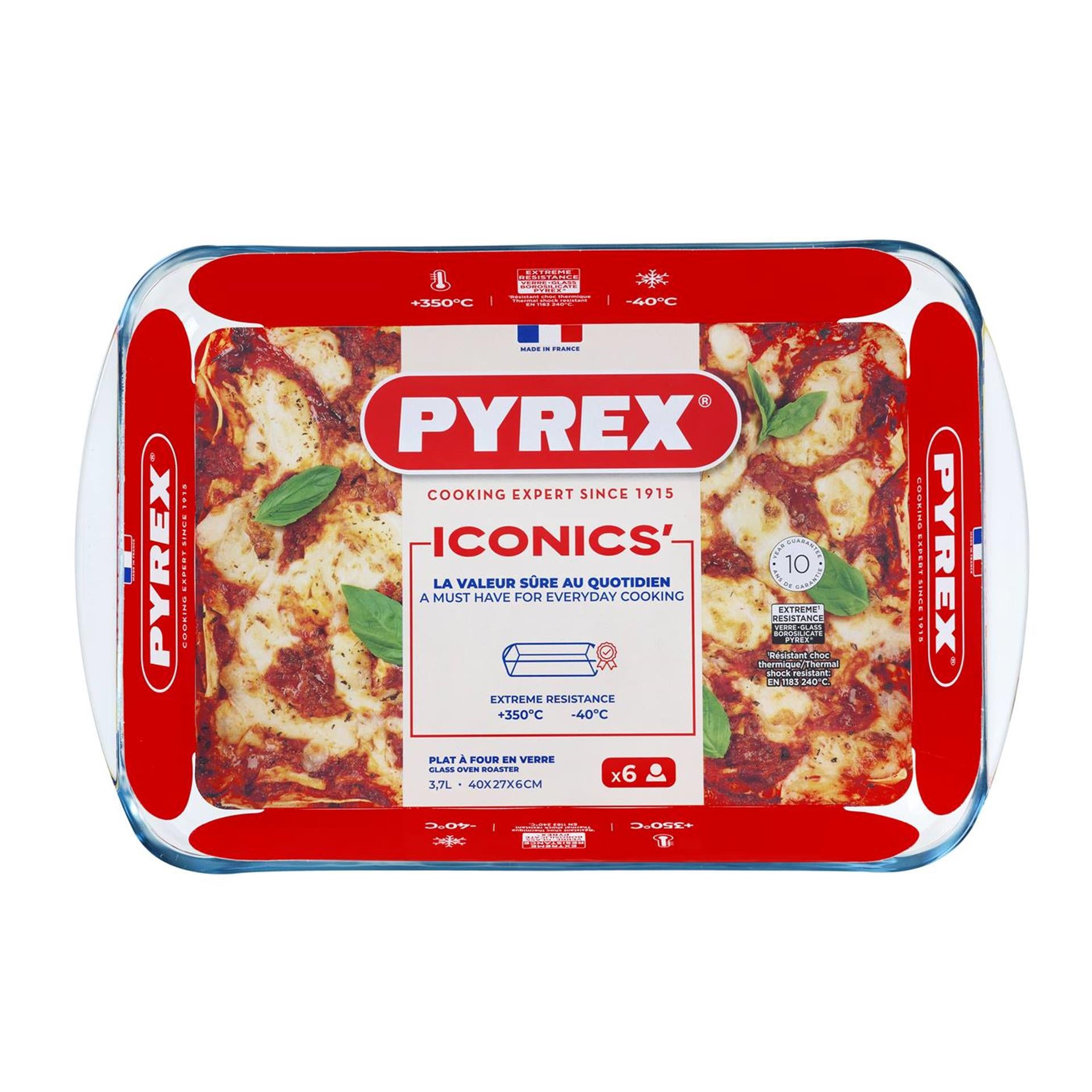 Pyrex ovenschaal 40x27x6cm 3,7l glas