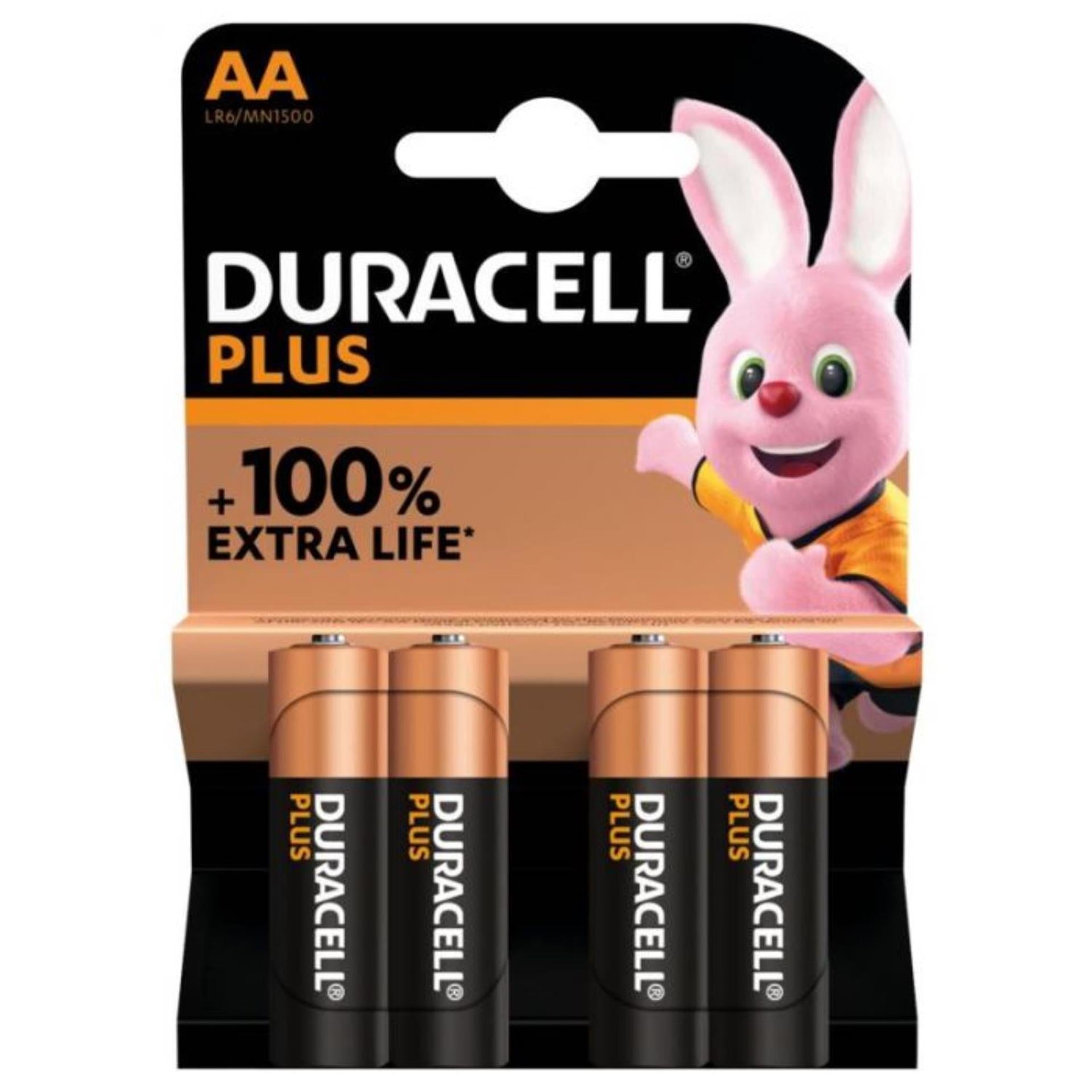 Duracell batterij plus aa mn1500 1,5v lr6 alkaline (4st)