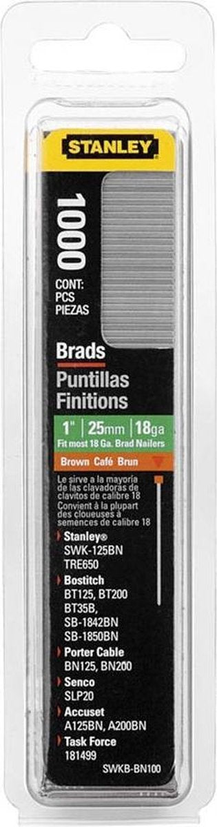 Stanley nagels 25mm type j - 1000 stuks - 1-swkbn100t