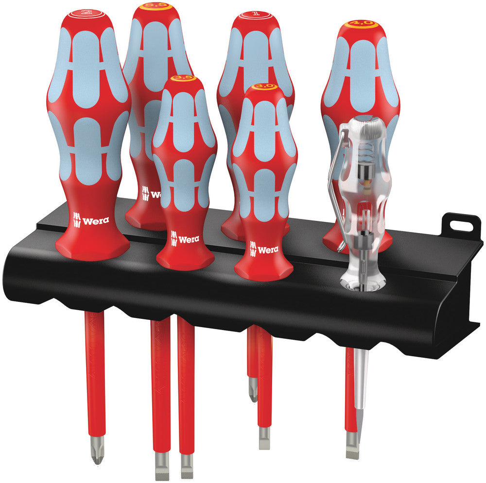 Wera 3160 i 7 schroevendraaierset kraftform plus, roestvrij staal + rek (rood blauw, 7-delig)