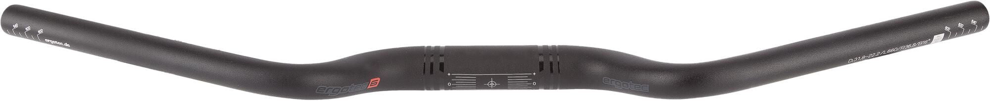 Ergotec stuur m-bar 31,8 700mm opkomst 39mm sl6 mat zwart