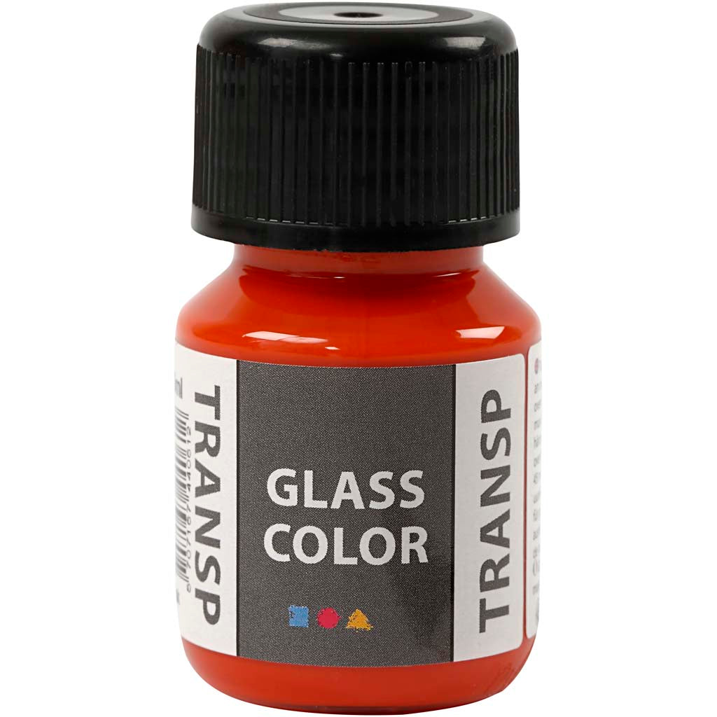 Creativ company glass color transparent, oranje, 30 ml 1 fles