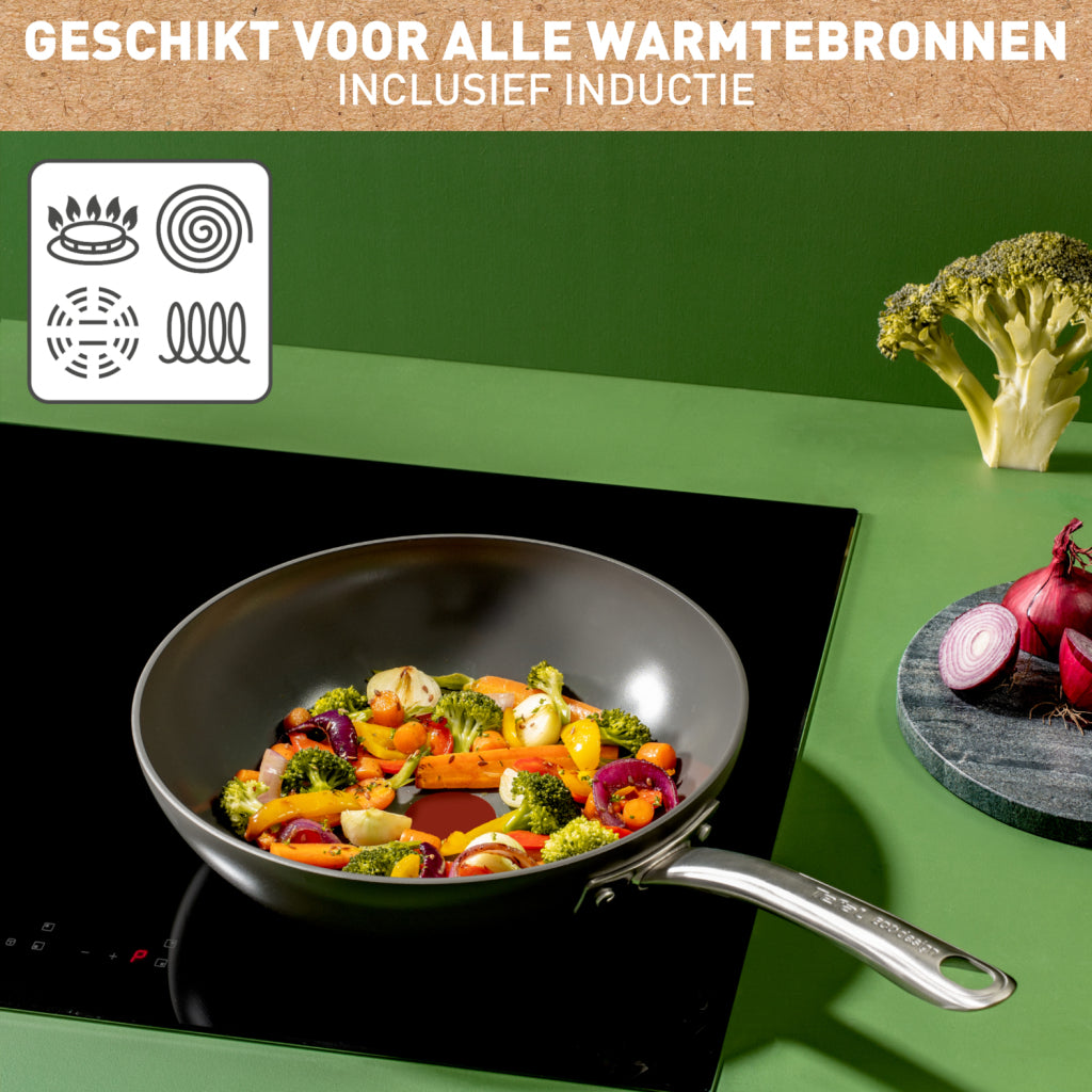 Tefal c42419 renew+ keramische wokpan 28 cm