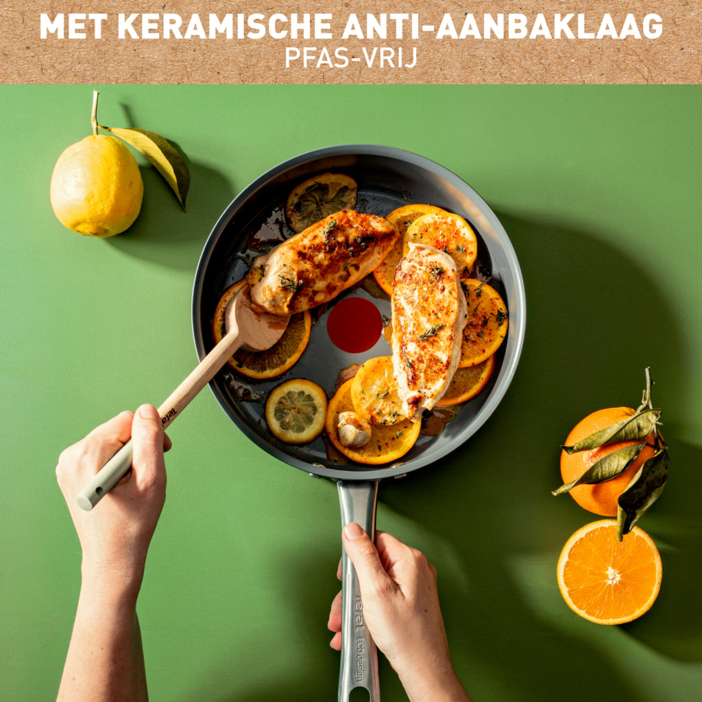 Tefal c42432 renew+ keramische hapjespan 24cm met deksel