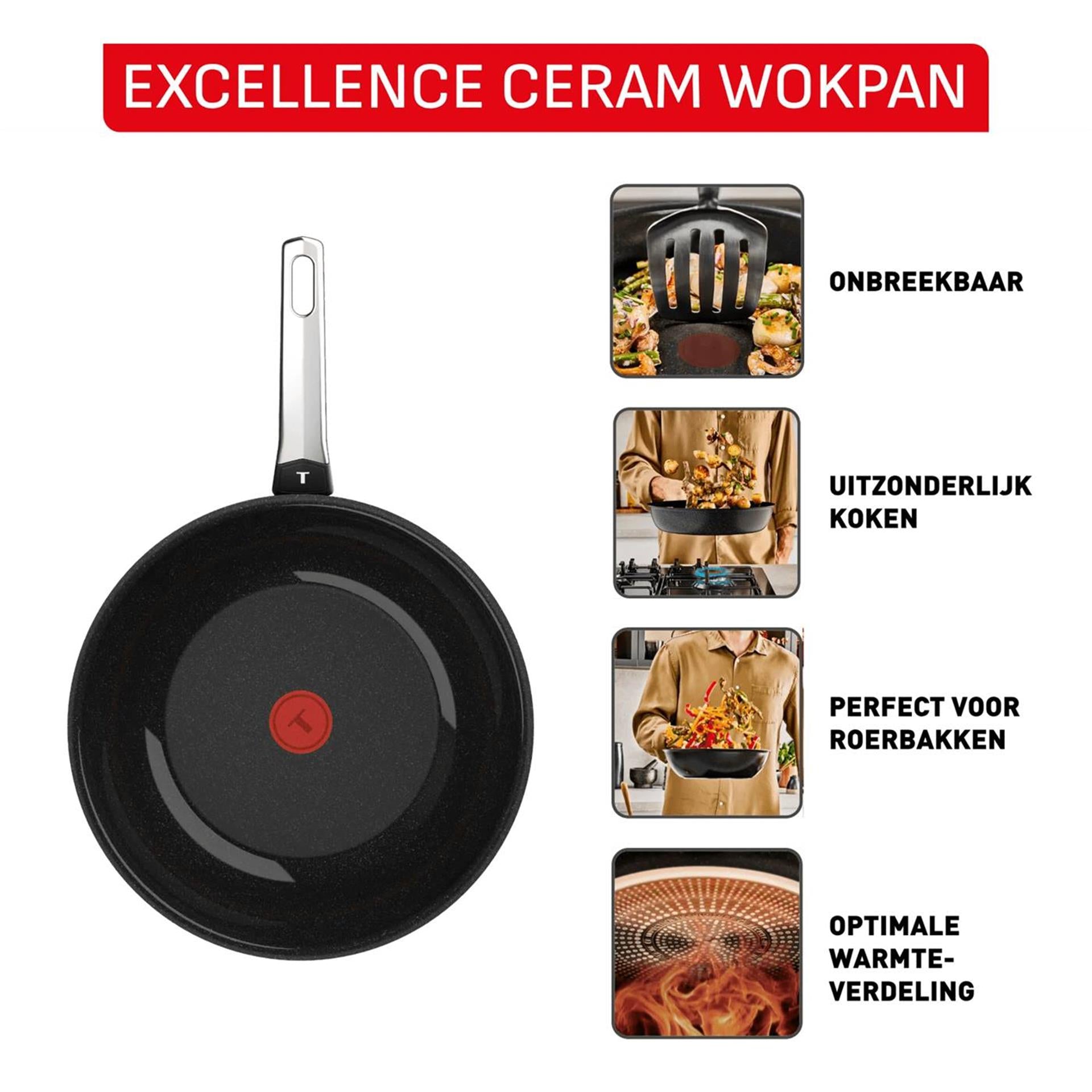 Tefal excellence ceramic wokpan ø28cm