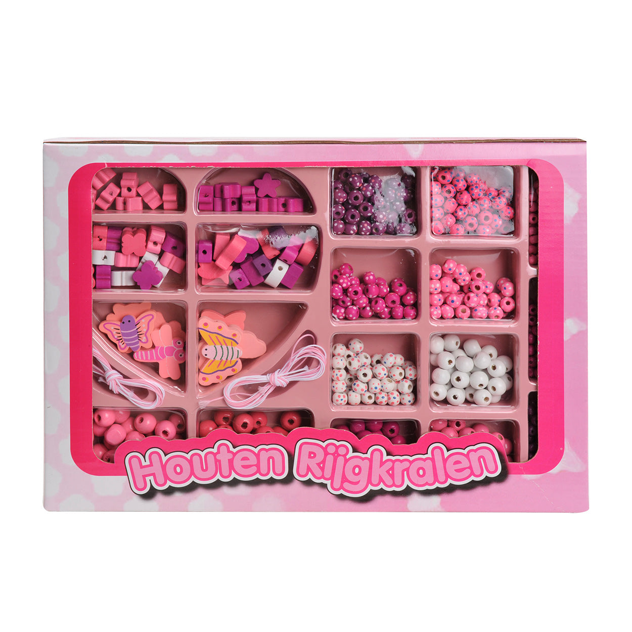 Wooden moon-shaped lacing beads, 825 pcs.