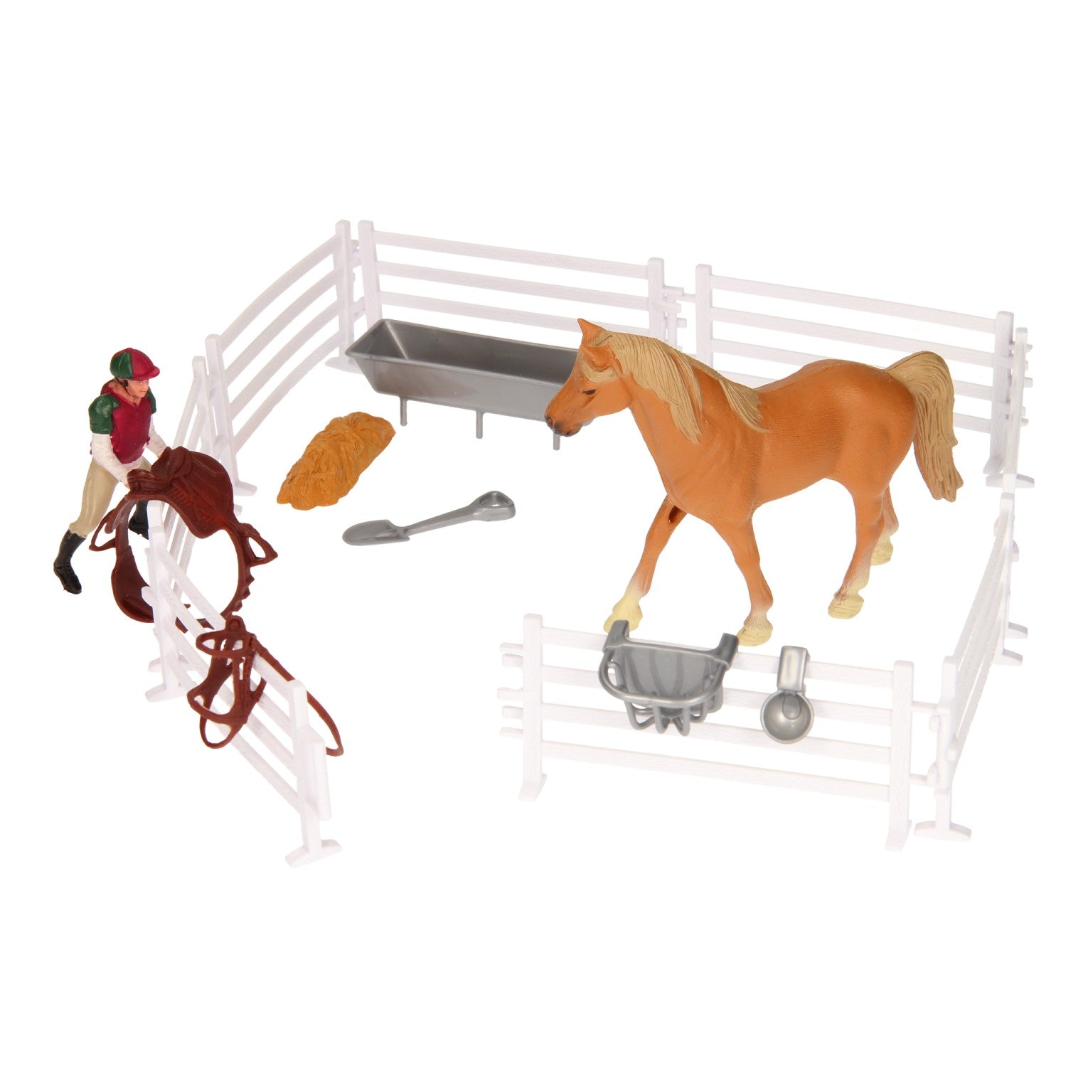 Kids Globe Speelset Paard, Ruiter met Accessoires, 1:24