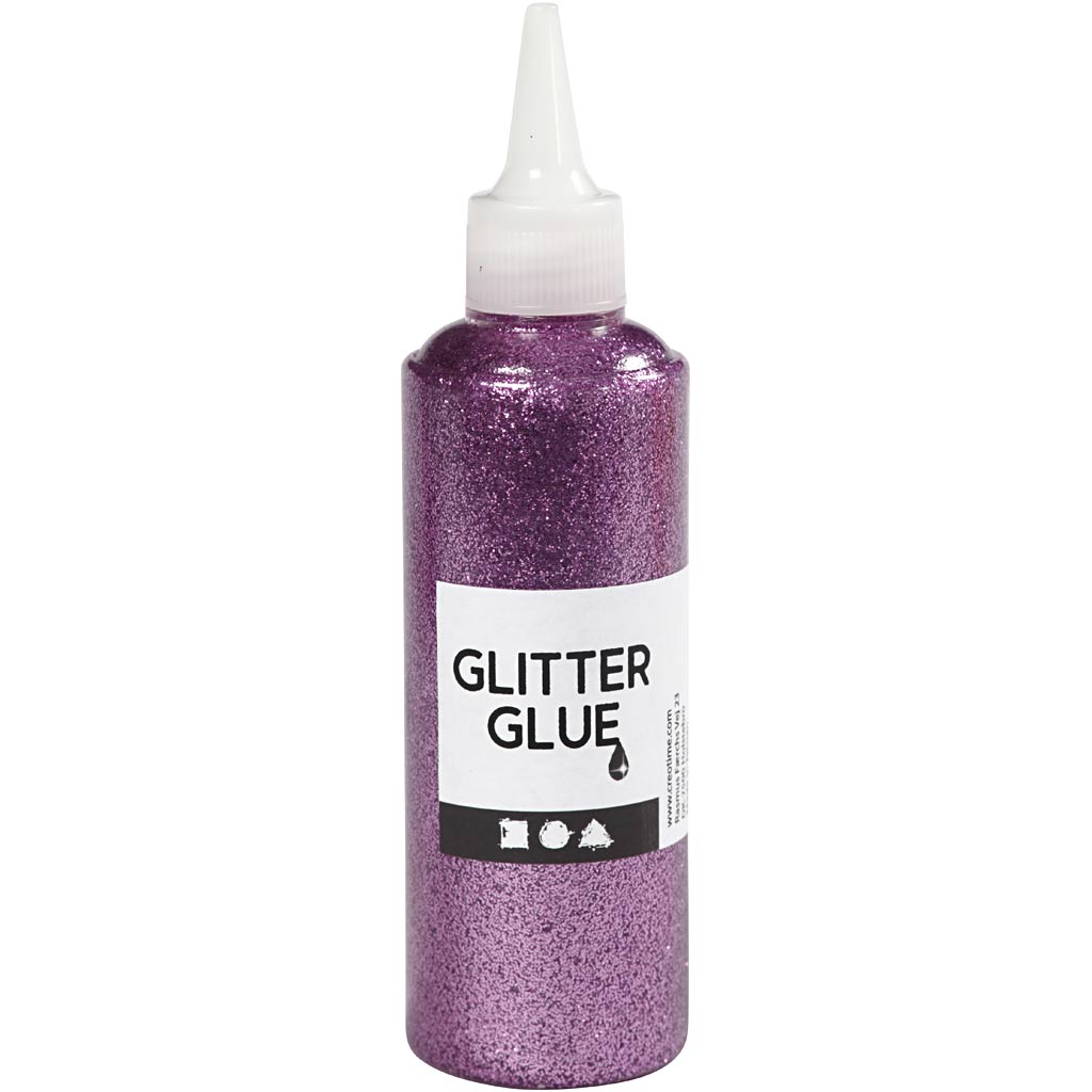 Creative company glitterlijm paars, 118ml