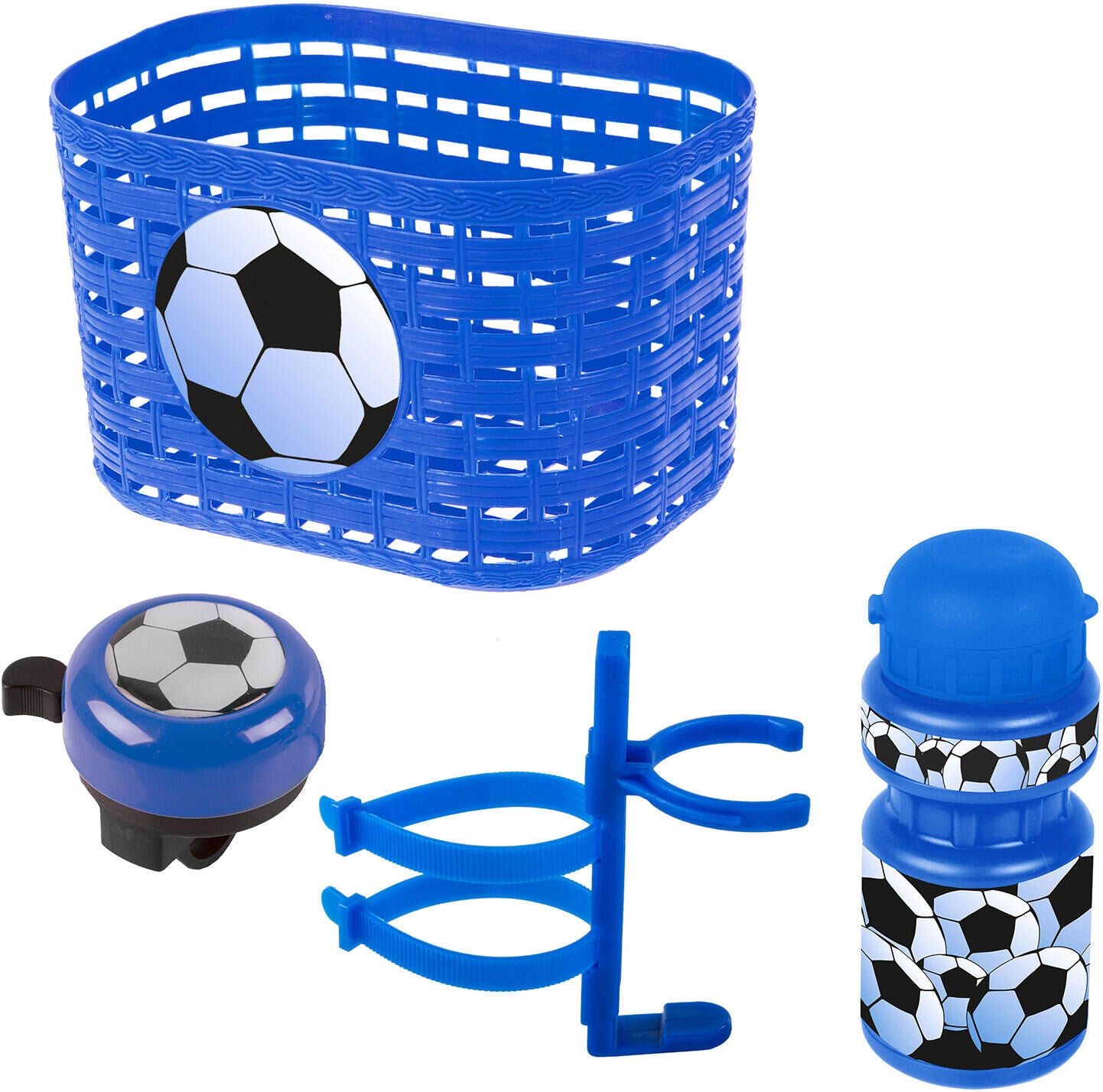 set d'accessoires Football garçons bleu blanc 4 pièces