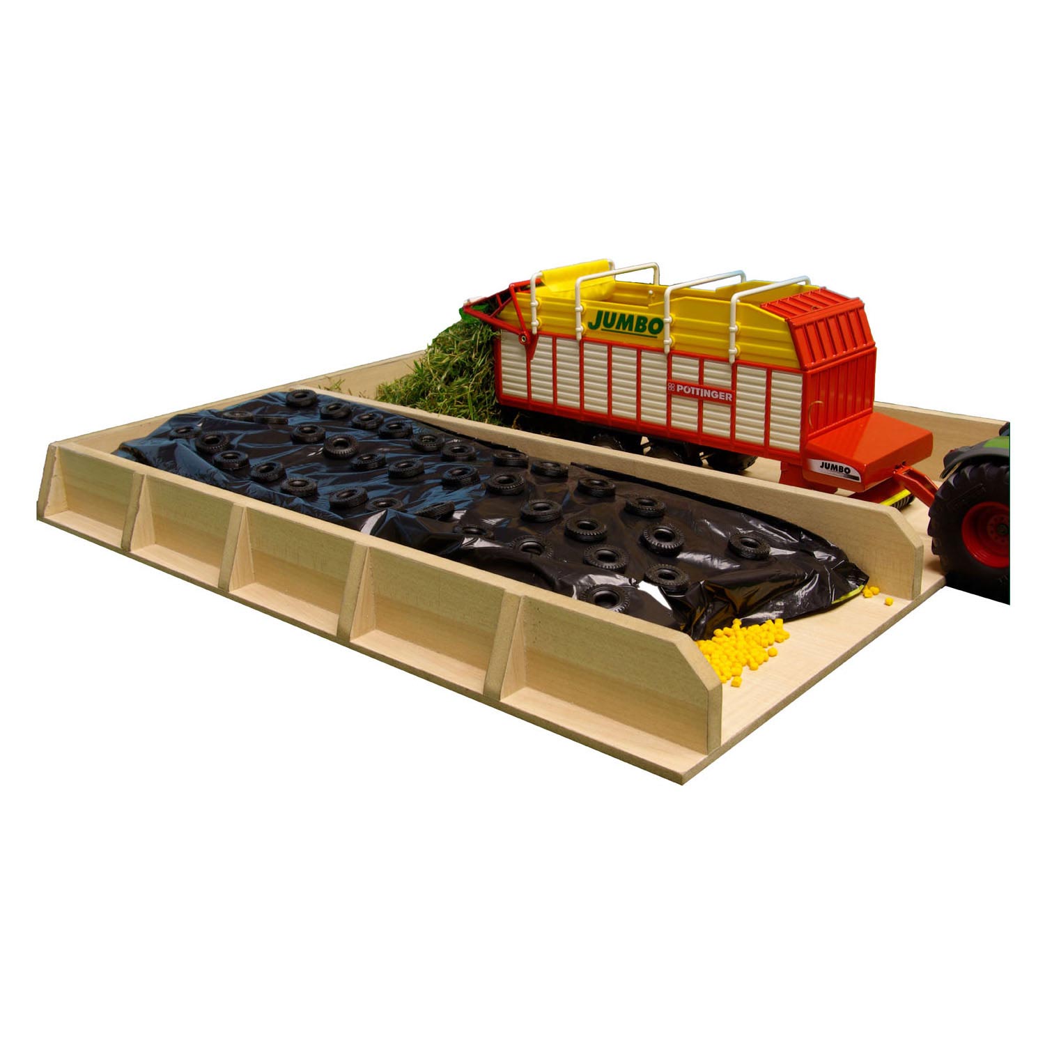 Kids globe sleufsilo hout 38x46x5 cm voor traktoren 1 32