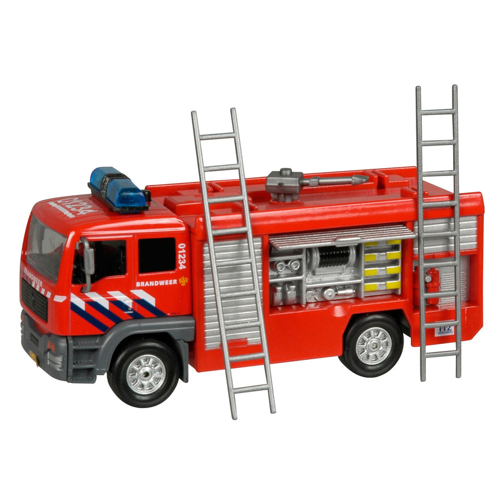 Brandweer blusauto met licht en geluid