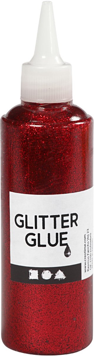 Creative company glitterlijm rood, 118ml