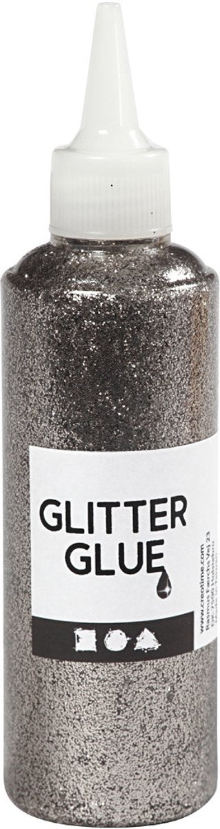 Creative company glitterlijm zilver, 118ml