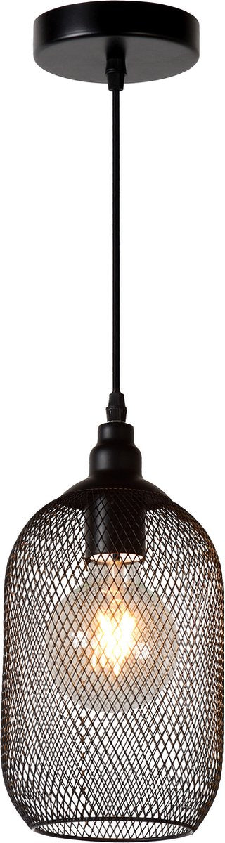 Lucide mesh - hanglamp - ø 15 cm - 1xe27 - zwart