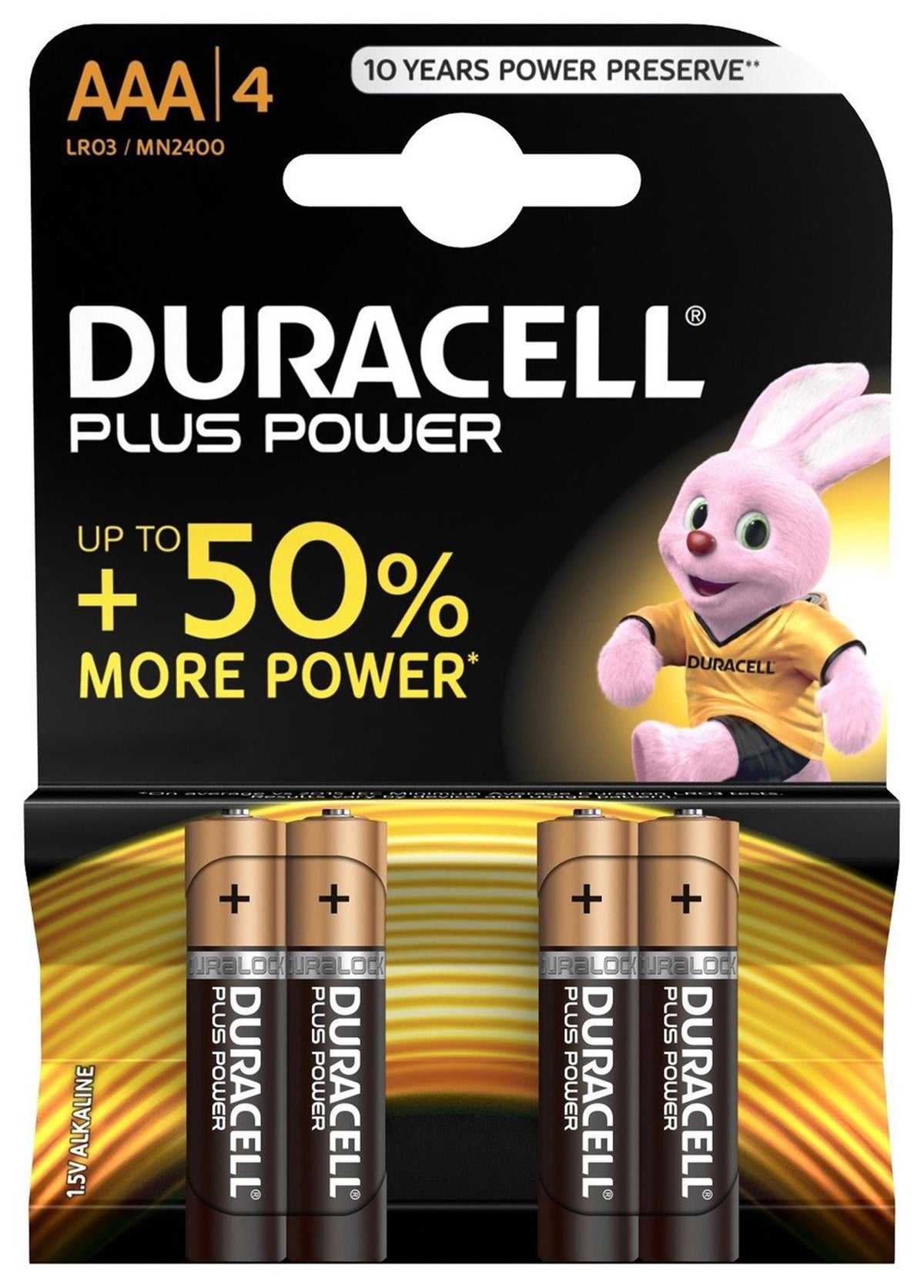 Duracell aaa batterij plus 100% kaart a 4