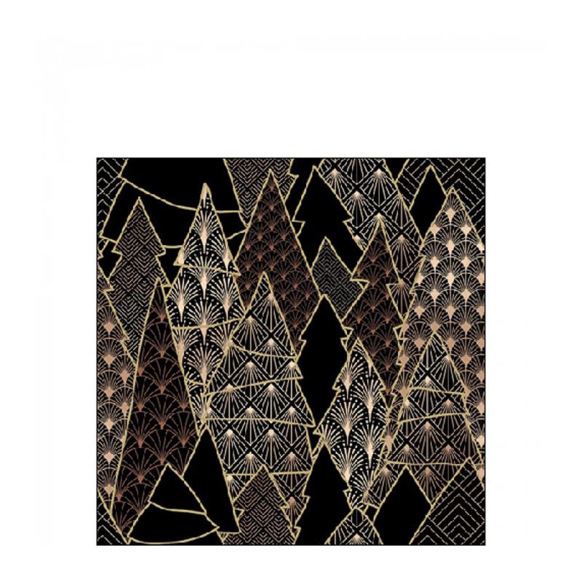 Ambiente servetten luxury trees zwart 25cm