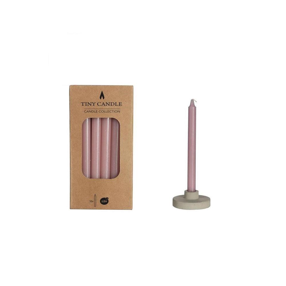 Ideas 4 seasons kaarsen h14cmxø1.2cm mini mauve set a 12 stuks