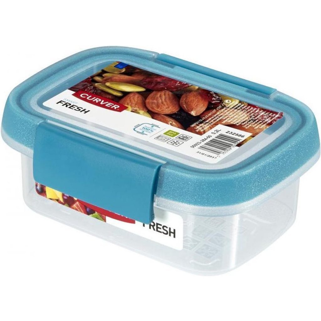 Curver smart fresh vershouddoos 0,2l blauw transparant