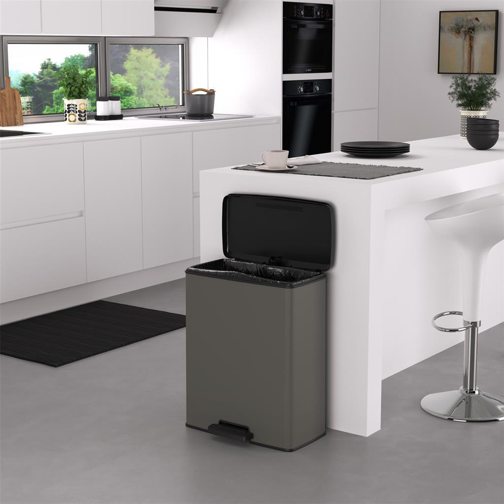 Curver decobin pedaalemmer 65l koelgrijs