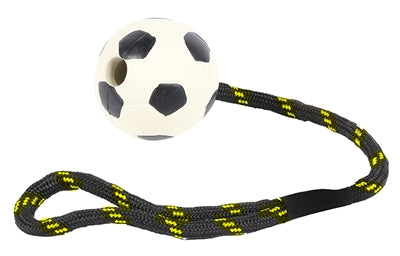 Happy pet stoer speelgoed werptouw met voetbalrubber