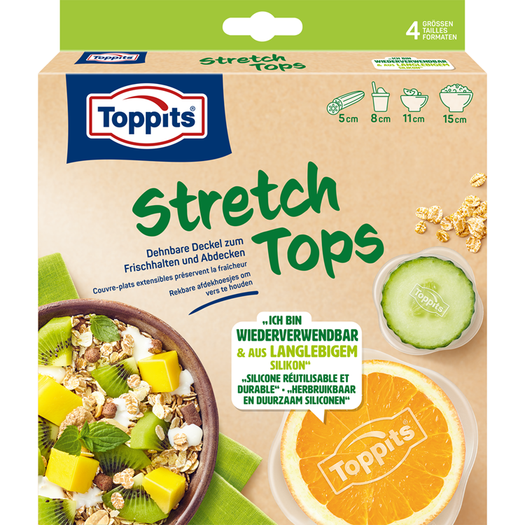 Toppits 1070770 - stretch tops silicone hoesjes 5,8,11,15 cm | 6 stuks