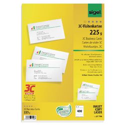 Sigel visitekaartjes a4 225 g m² glanzend satijn wit 40 vellen