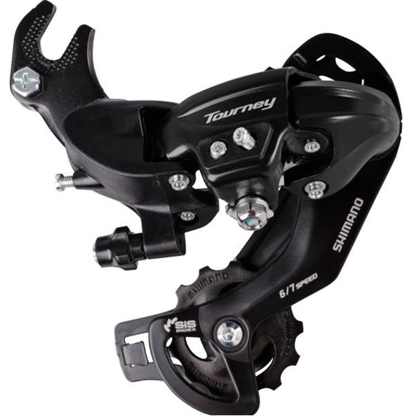 Shimano achterderailleur 6 7-speed tourney ty300 met haak (b-type) - zwart (werkplaatsverpakking)