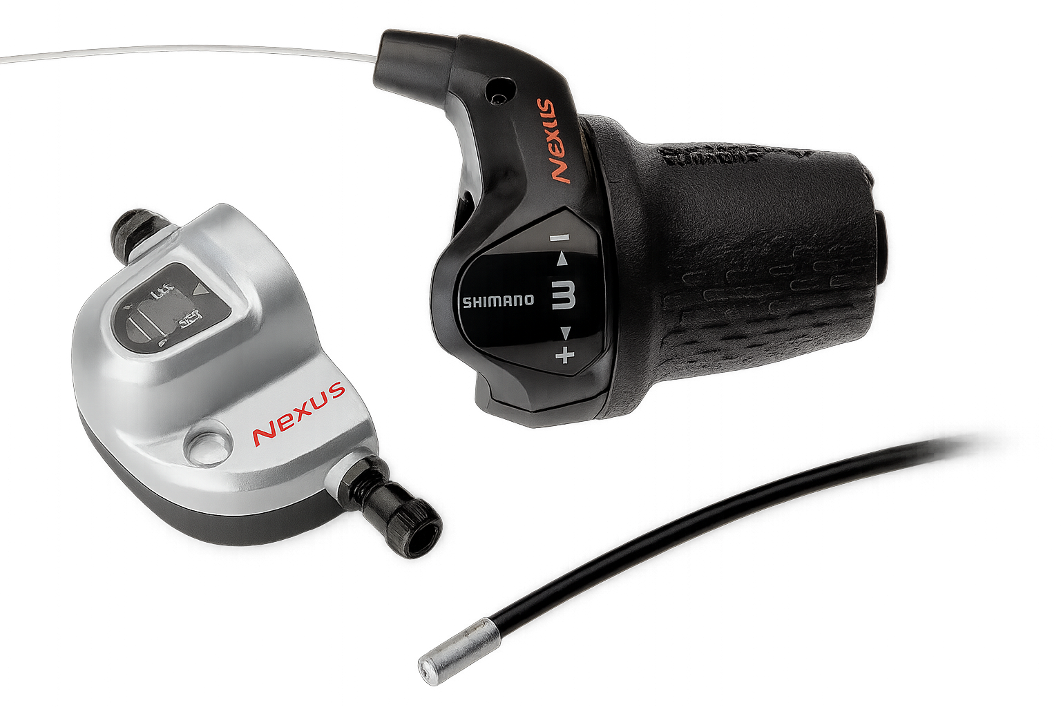 Shimano draaiversteller 3 speed nexus sl-3s42e met kabels en clickbox - zwart (werkplaatsverpakking)