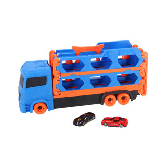 Overige merken pop-up autotransporter met 2 metalen auto's