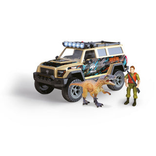 Dino base speelgoed terreinwagen met dino, licht en geluid - avontuurlijk kinderspeelgoed.