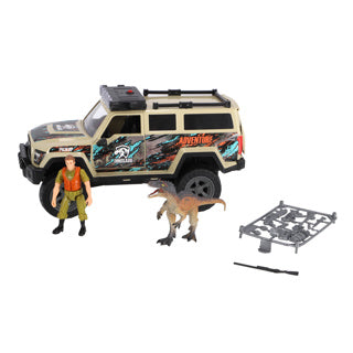 Dino base speelgoed terreinwagen met dino, licht en geluid - avontuurlijk kinderspeelgoed.