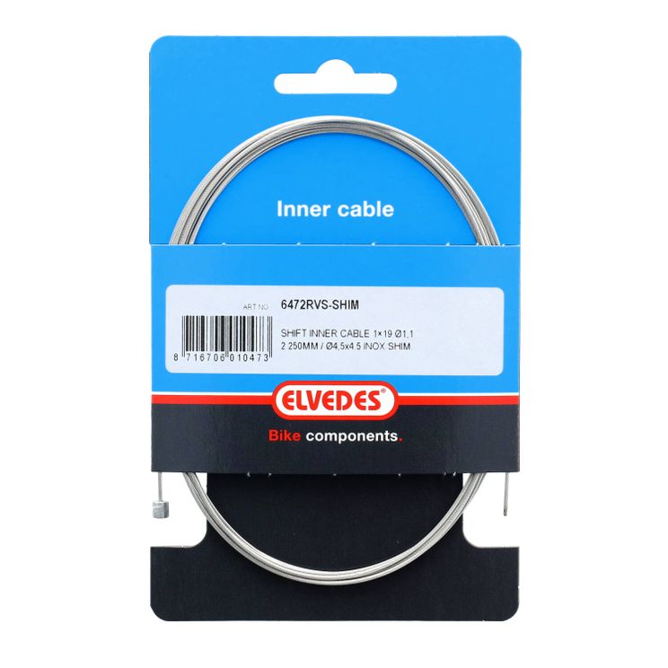 versnellingsbinnenkabel Shimano 2.25 m 1,1 mm 6472 zilver