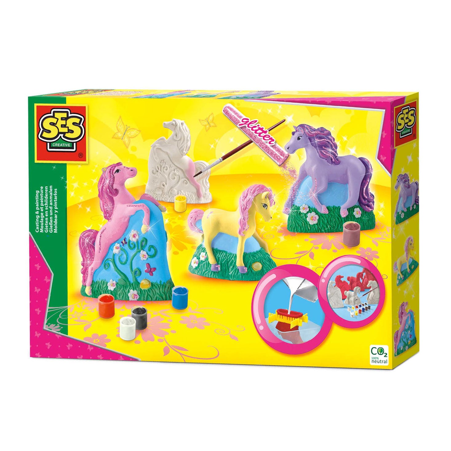 Ses paarden gieten en schilderen