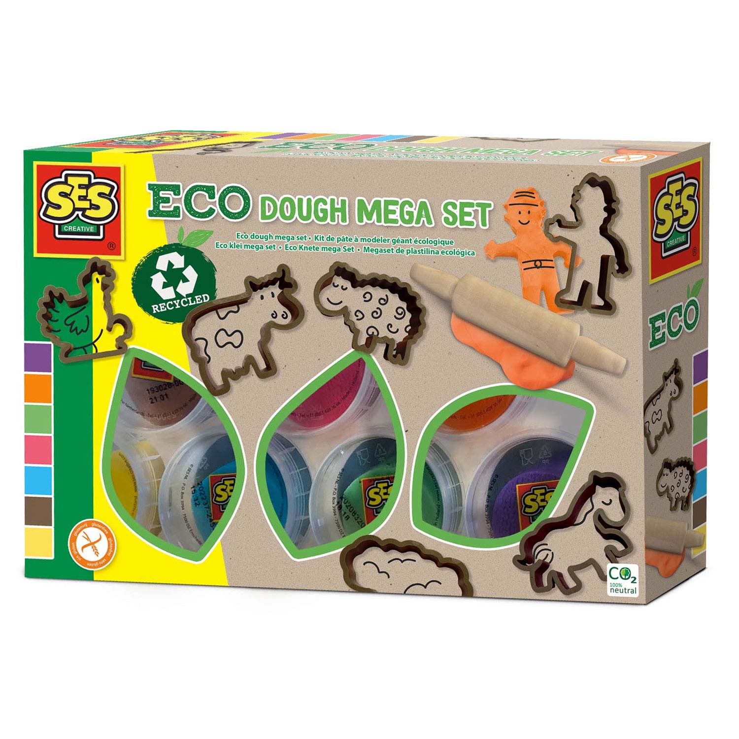 Ses eco klei mega set - 7 kleipotjes