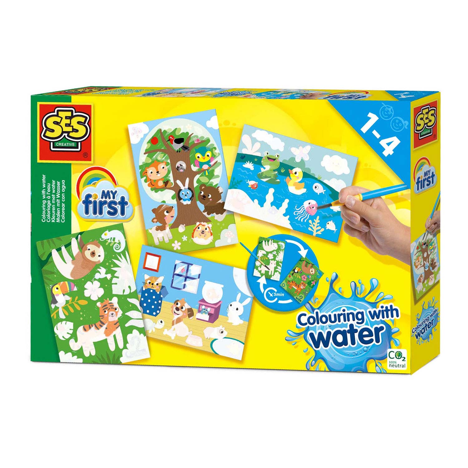 SES Mijn Eerste Kleuren met Water - Verborgen Dieren