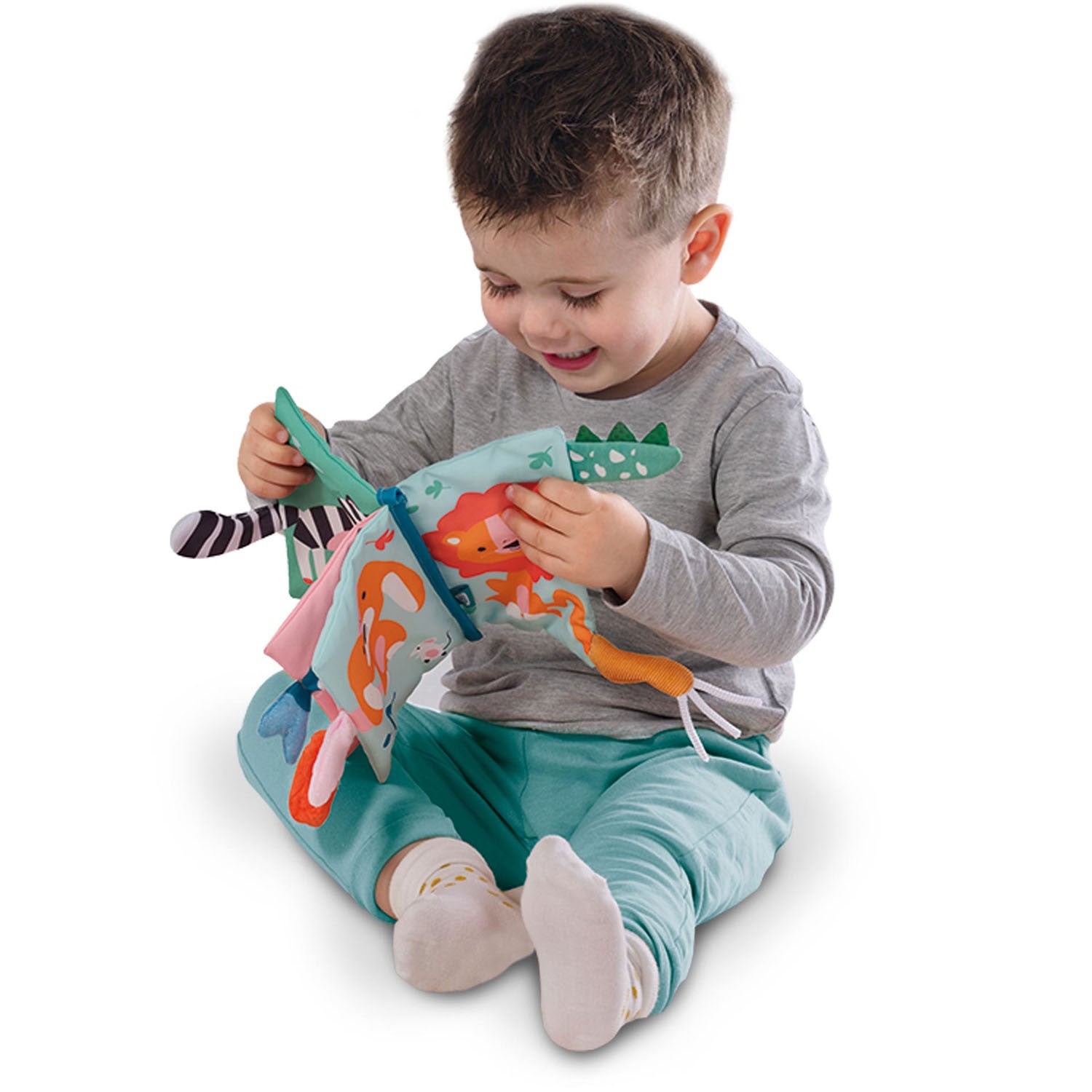 Ses tiny talents sensory soft dierenstaarten boek