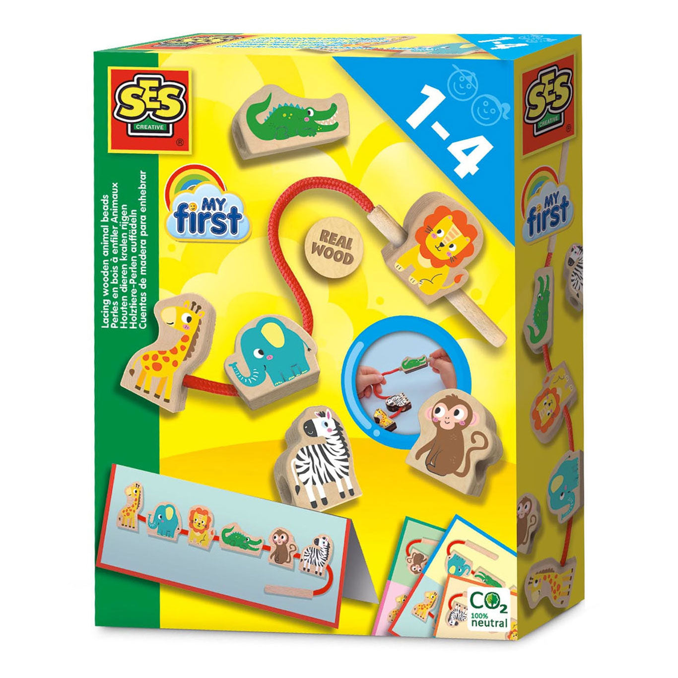 Ses my first houten kralen rijgen - dieren