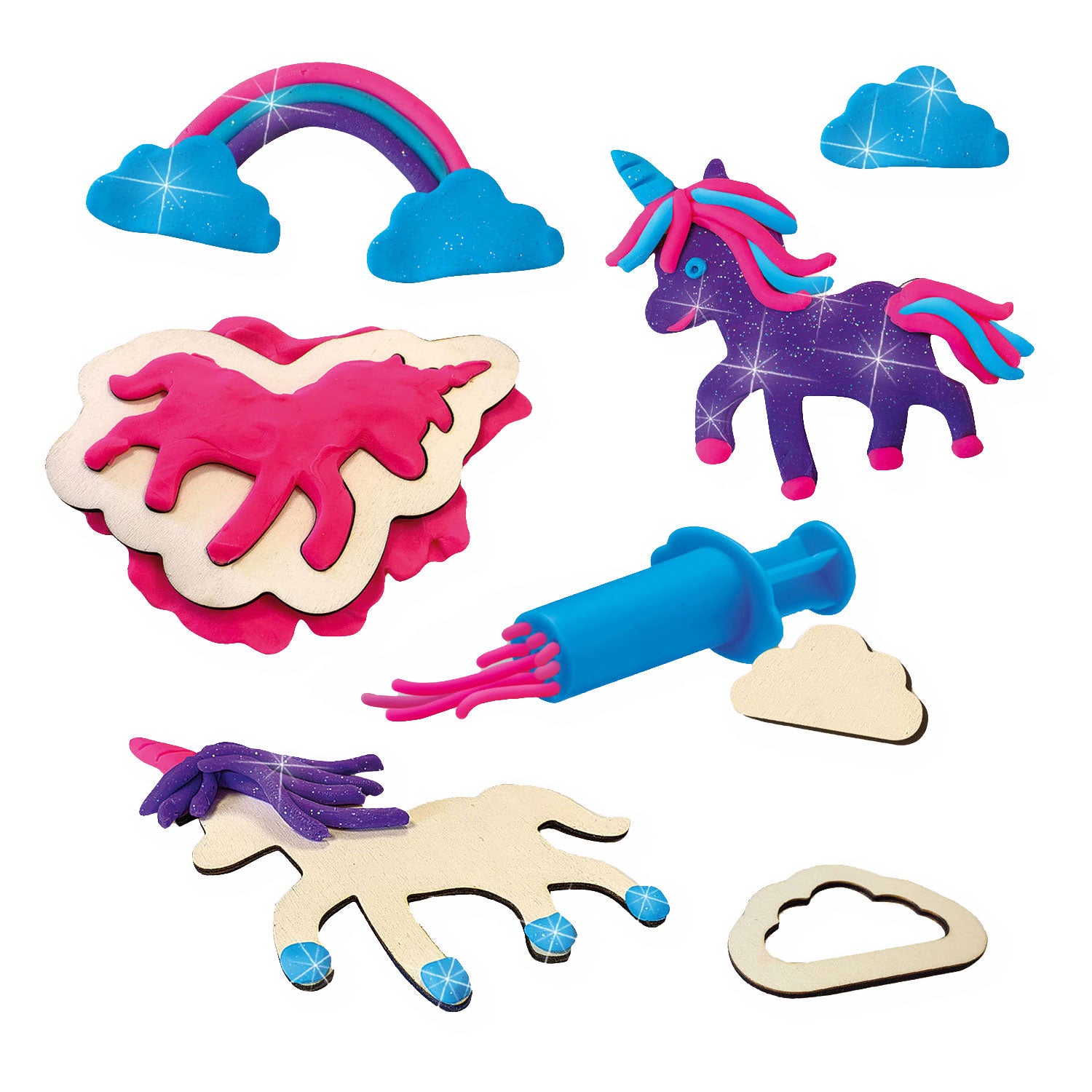 SES Klei - Eenhoorns Neon Glitter