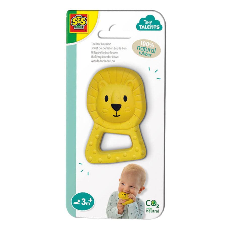 Ses creative tiny talents teething toy lou the lion - 100% natural rubber