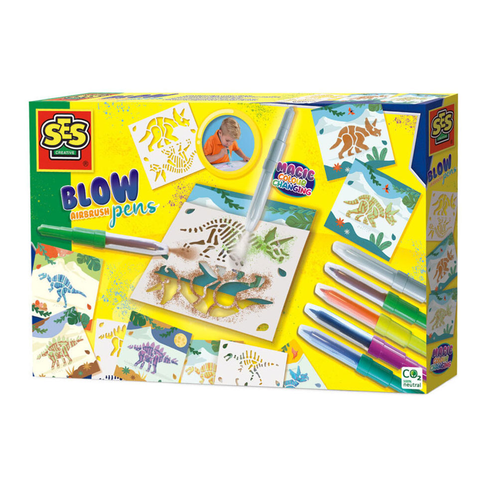 Ses blow airbrush pennen - dino's magische kleurveranderen