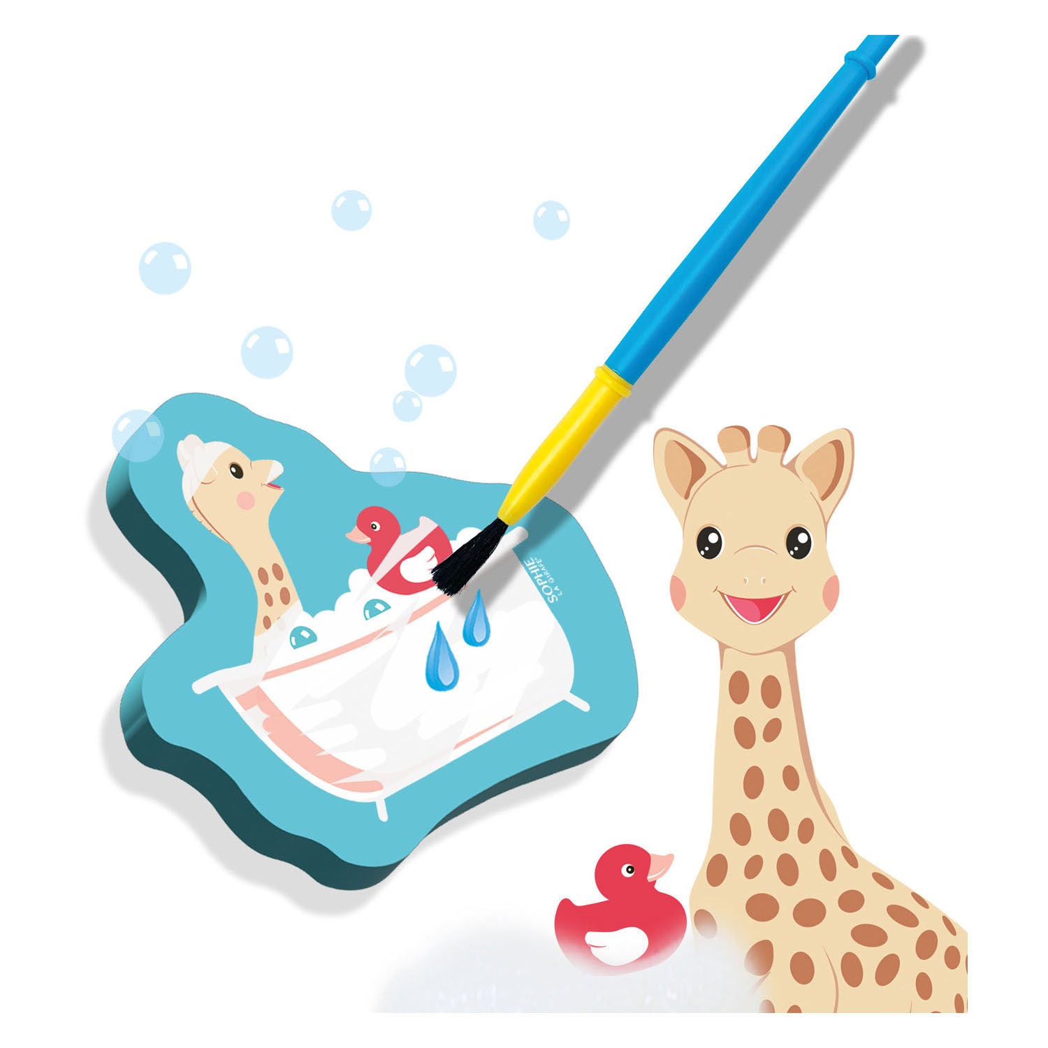 Ses creative ses sophie la girafe kleuren met water in bad