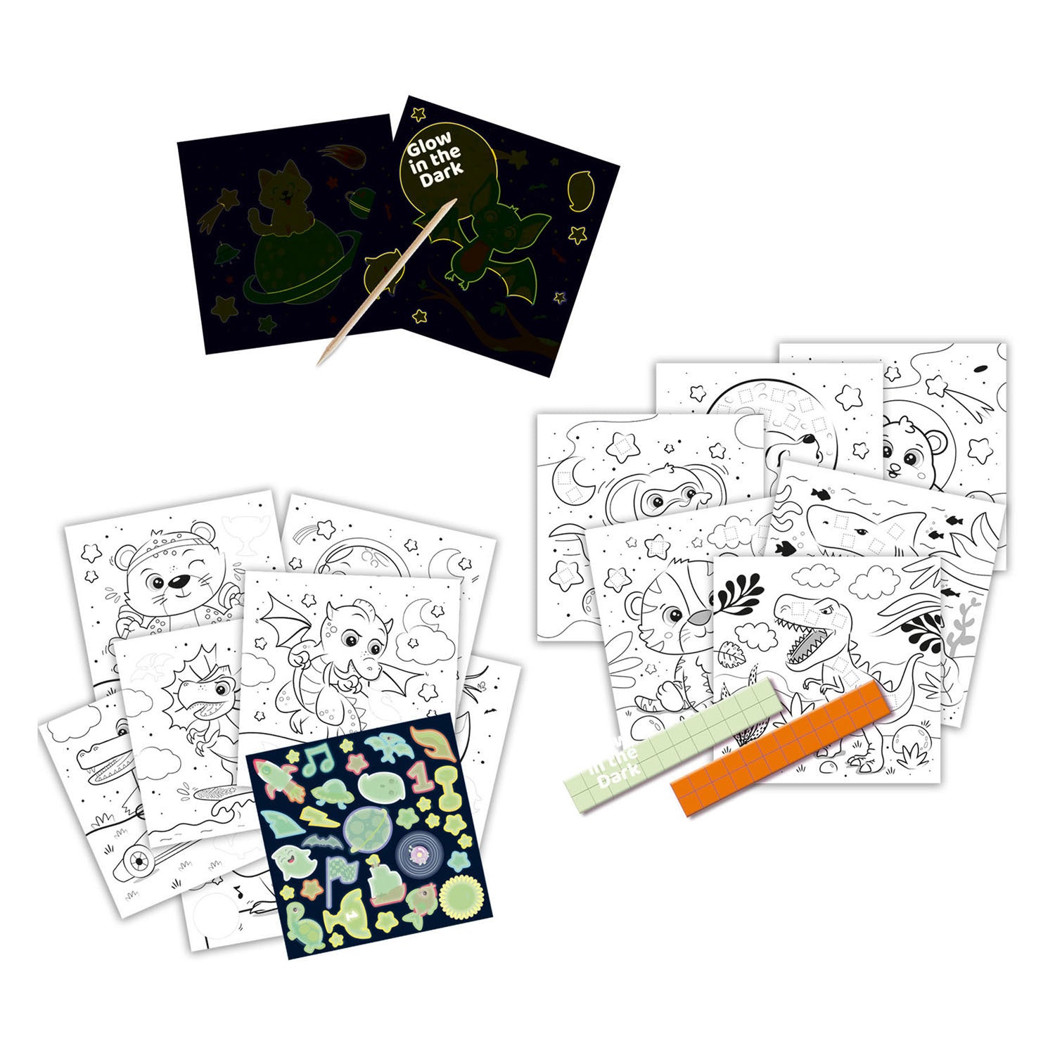 Ses creative ses do coloring book glow in the dark 3in1