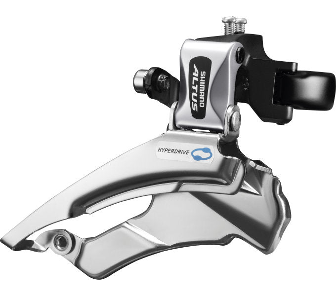 Shimano voorderailleur 3 x 7 8-speed altus fd-m313 down swing dual pull - met hoge klem - 42-48t (66-69°) - zwart zilver