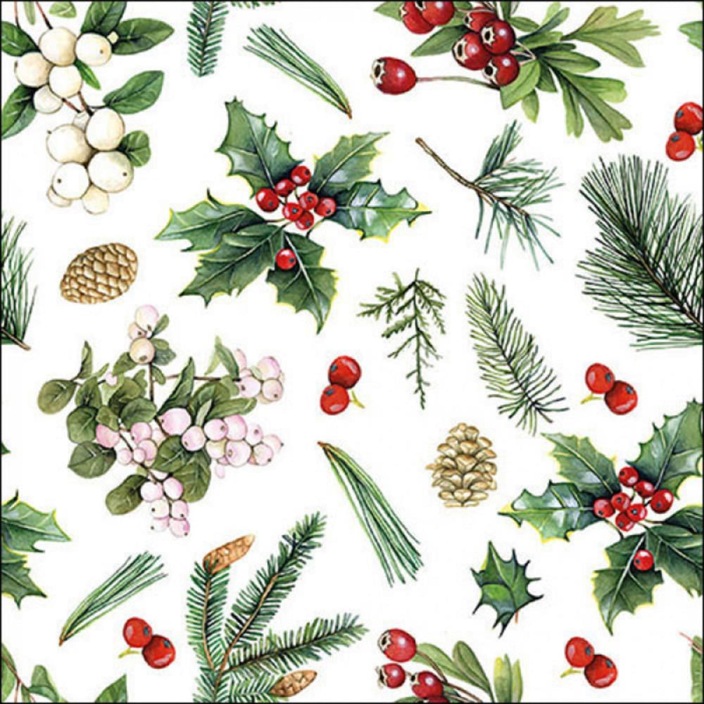 Ambiente servetten 33cm winter greenery 3 -laags 100% fsc mix