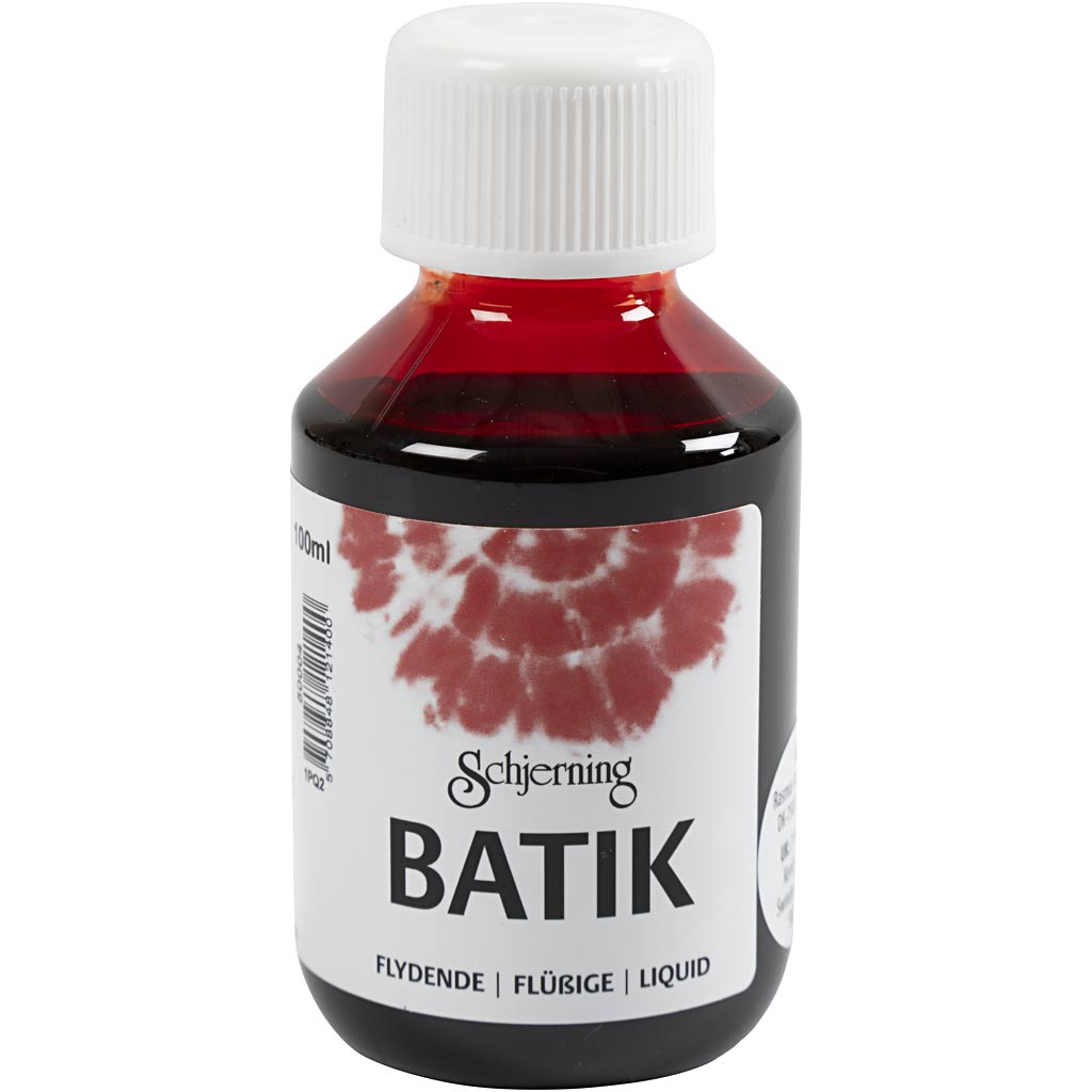 Schjerning batikverf, rood, 100 ml 1 fles