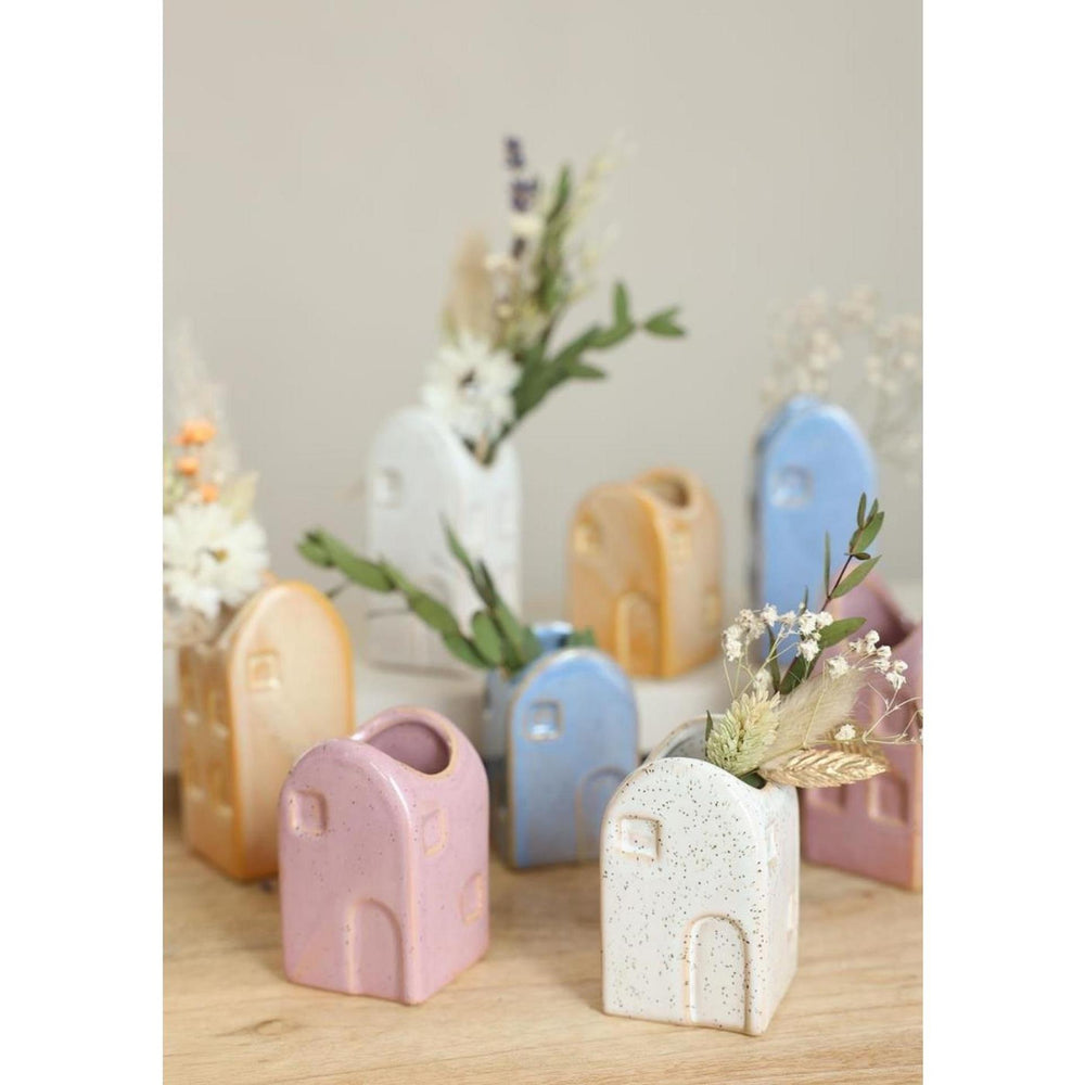 Ideas 4 seasons bloemenvaas huisje valarta s 4x4x6,5cm 4 assorti