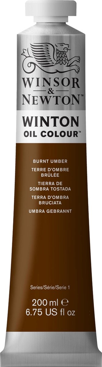 Winsor newton winton oil colours 200ml burnt umber
